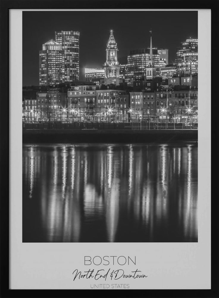 Wall art BOSTON Evening Skyline of North End