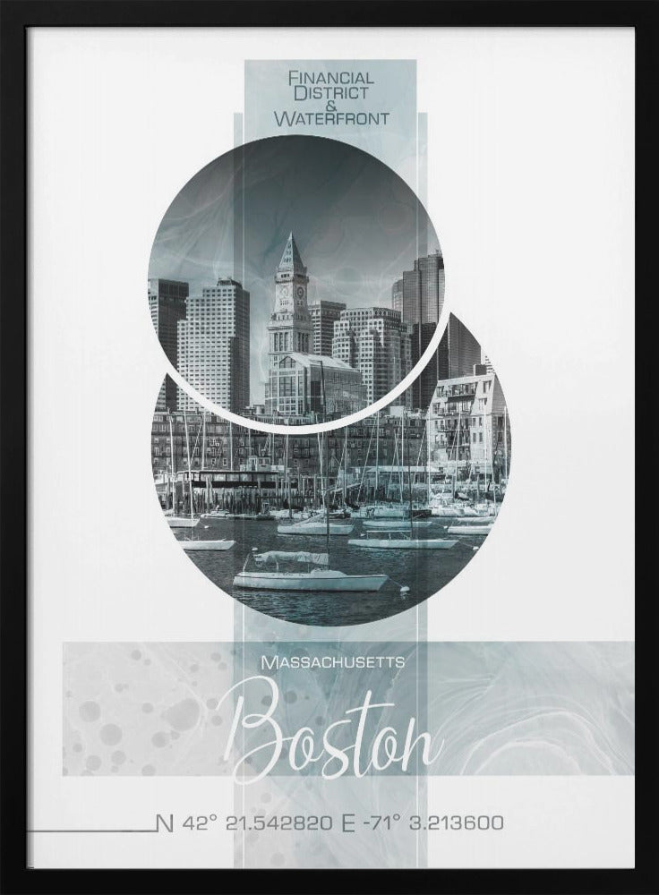 Wall art Poster Art BOSTON Waterfront | turquoise marble