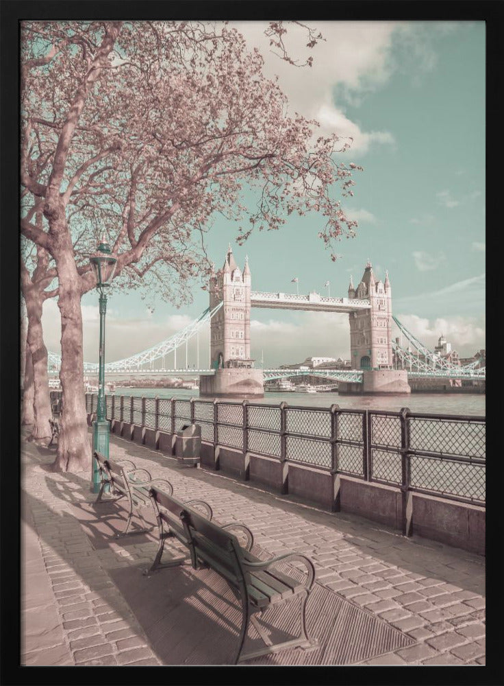Wall art LONDON Thames Riverside & Tower Bridge | urban vintage style