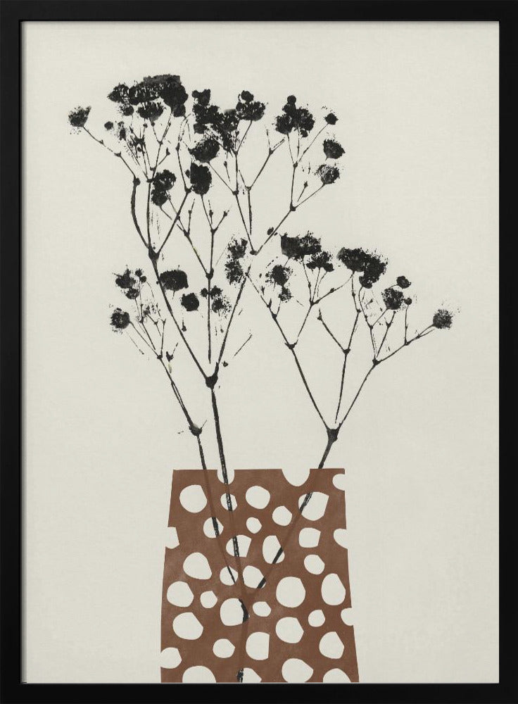 Wall art Gypsophila In a Brown Vase