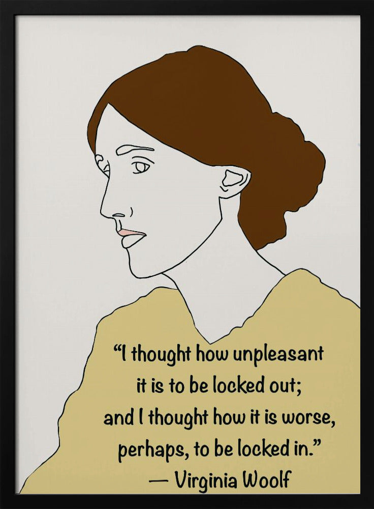 Wall art Virginia Woolf Art Yellow