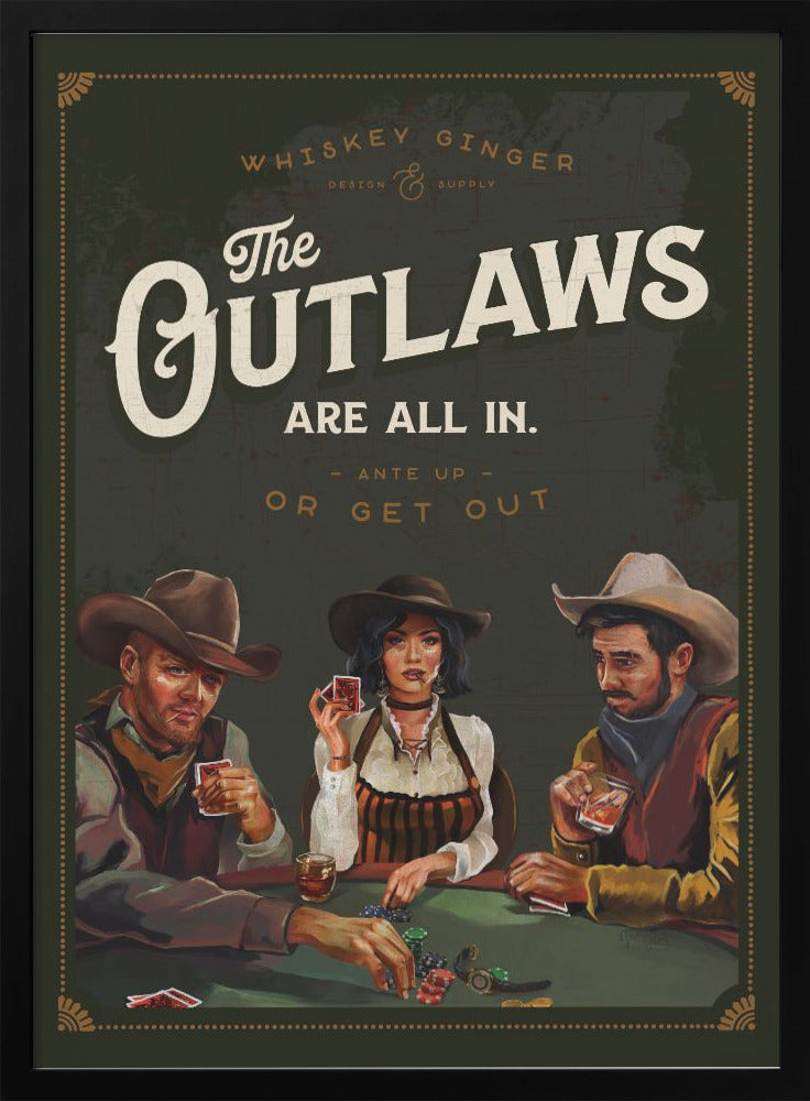 Wall Art Outlaws Are All In Cool Cowboy Poker Art