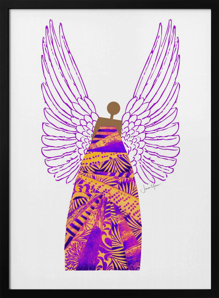 Wall art Angel in Purple & Orange Canvas Print