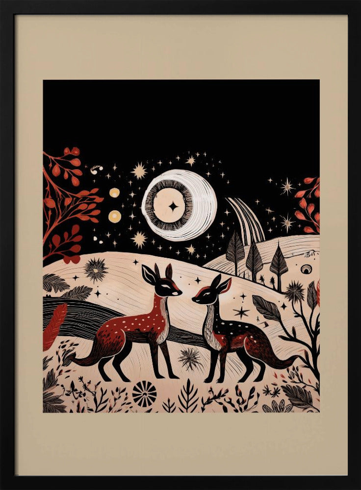 Wall art Scandi Folk and Knitwear: Folklore Holiday 2 Canvas Print