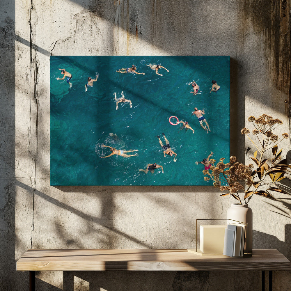 Wall art Blue water swim