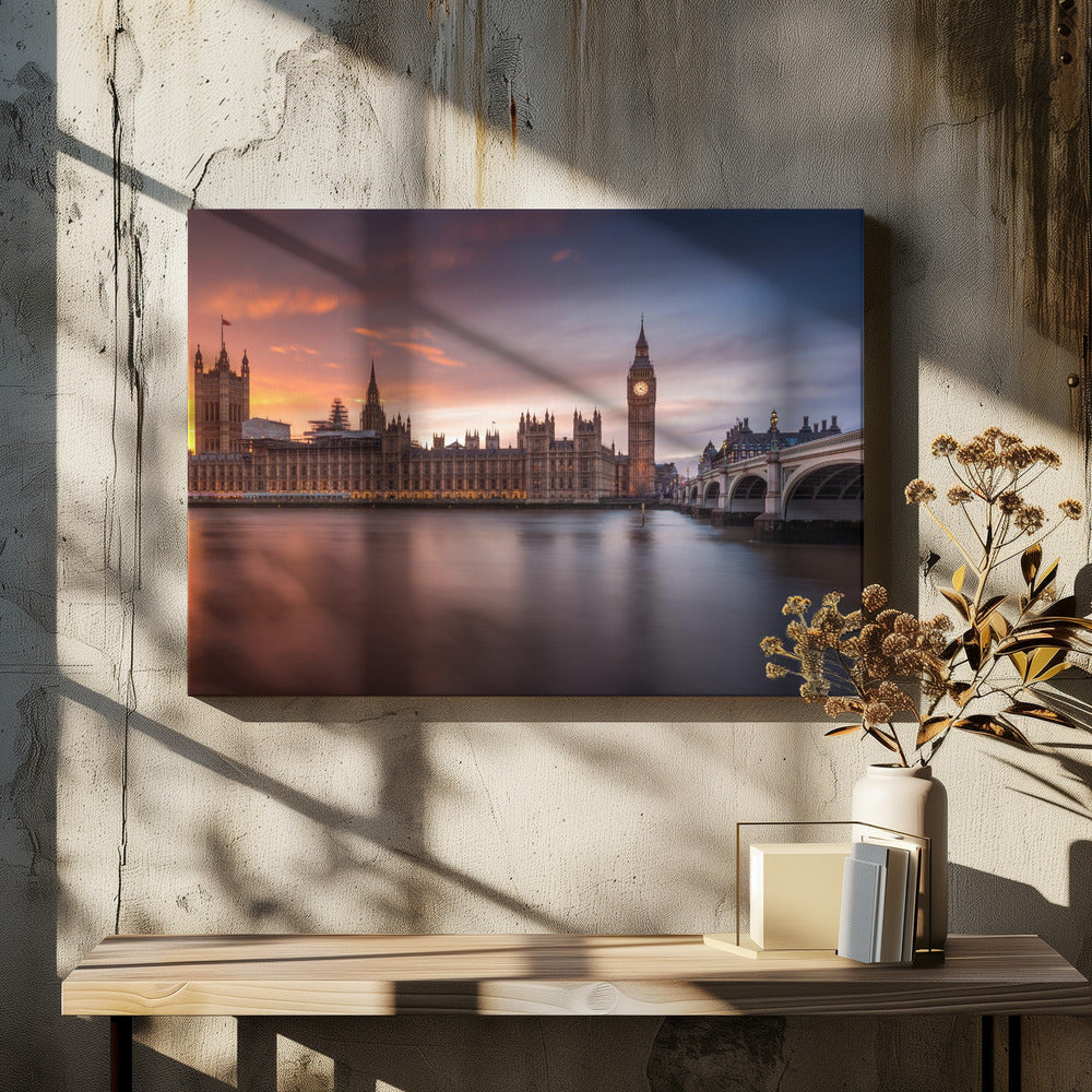 Wall Art London Palace of Westminster Sunset