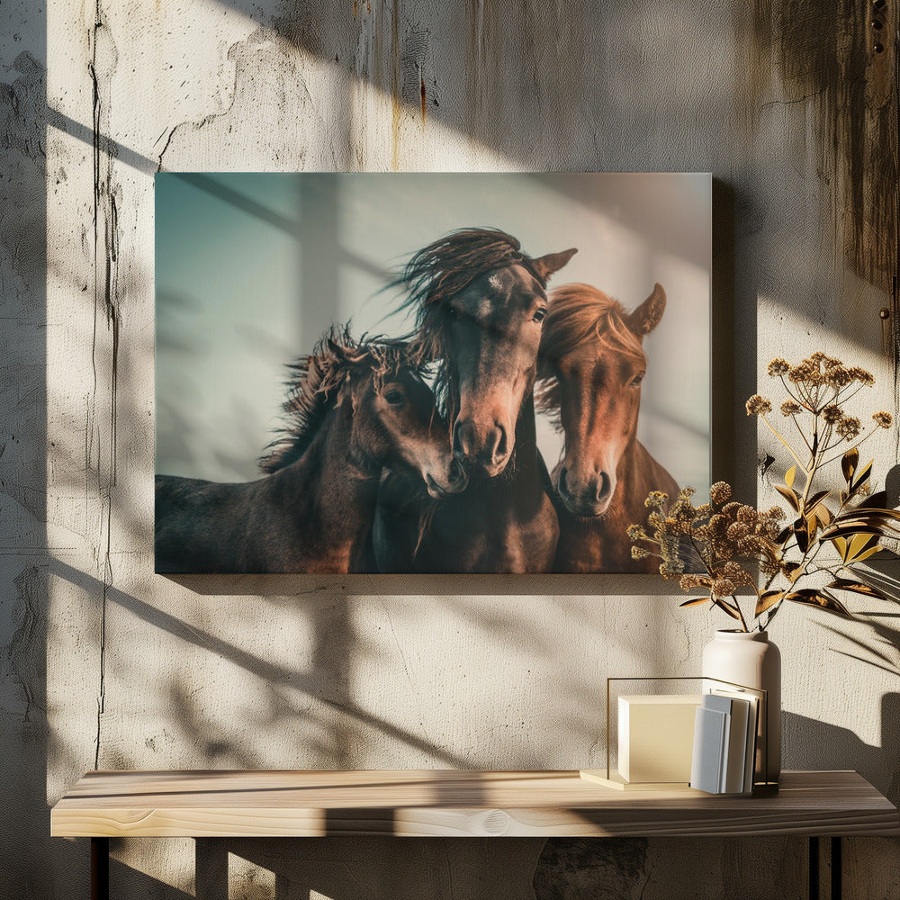 Wall art Family portrait Horses Canvas Print