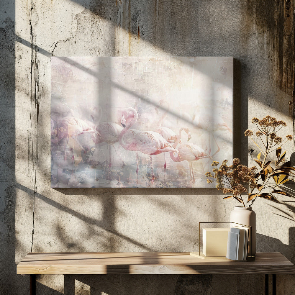 Wall art Flamingo Animal Vintage Art Illustration Wallart 10