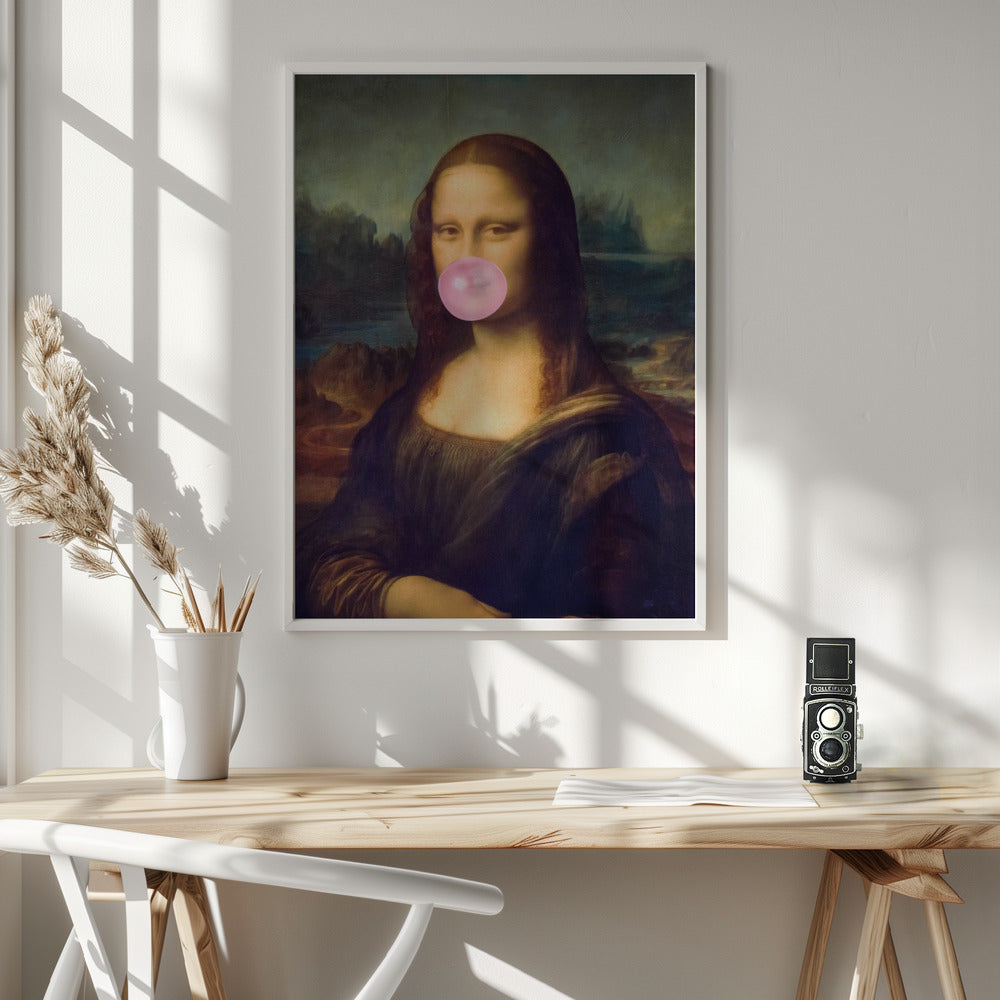 Wall art Mona Lisa Bubble Gum Canvas Print