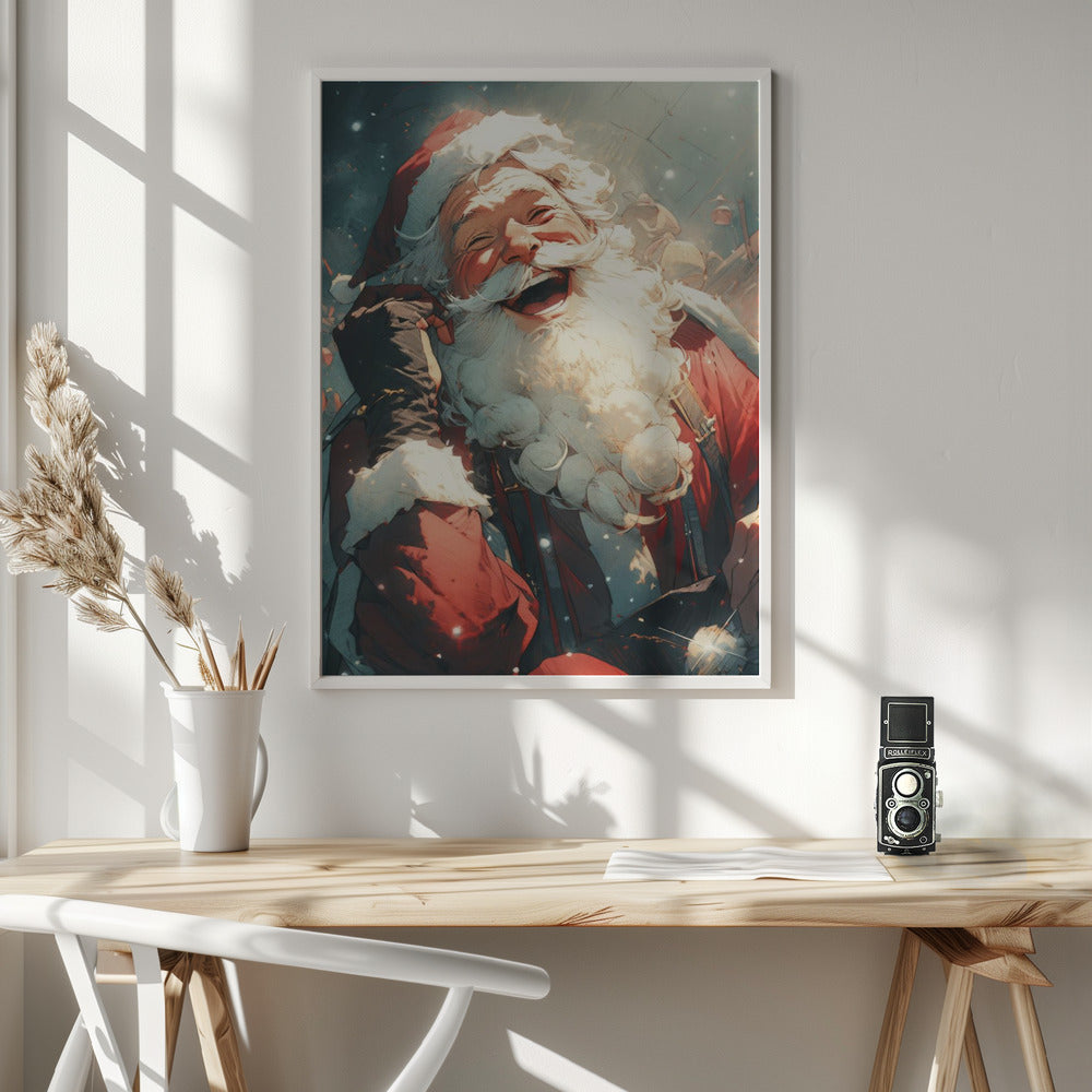 Wall art Laughing Santa-Christmas Decor