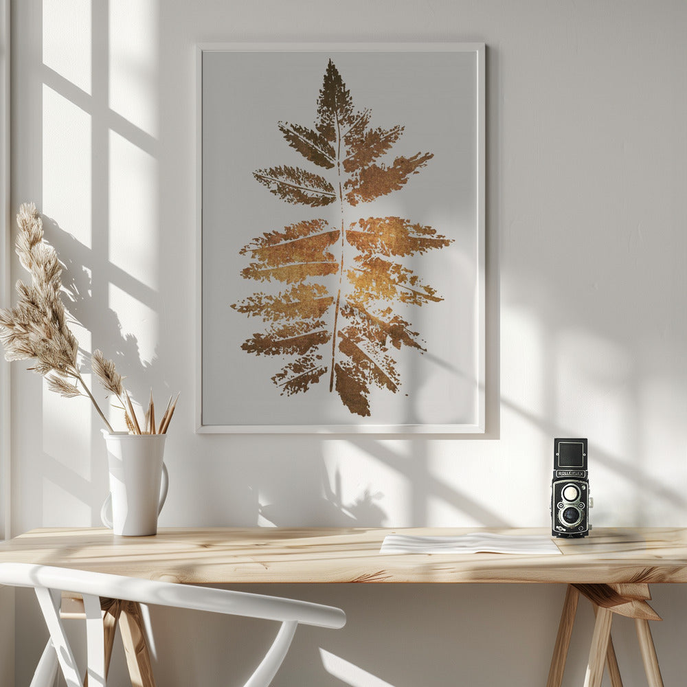 Wall art Oak Leaf Print (gold)