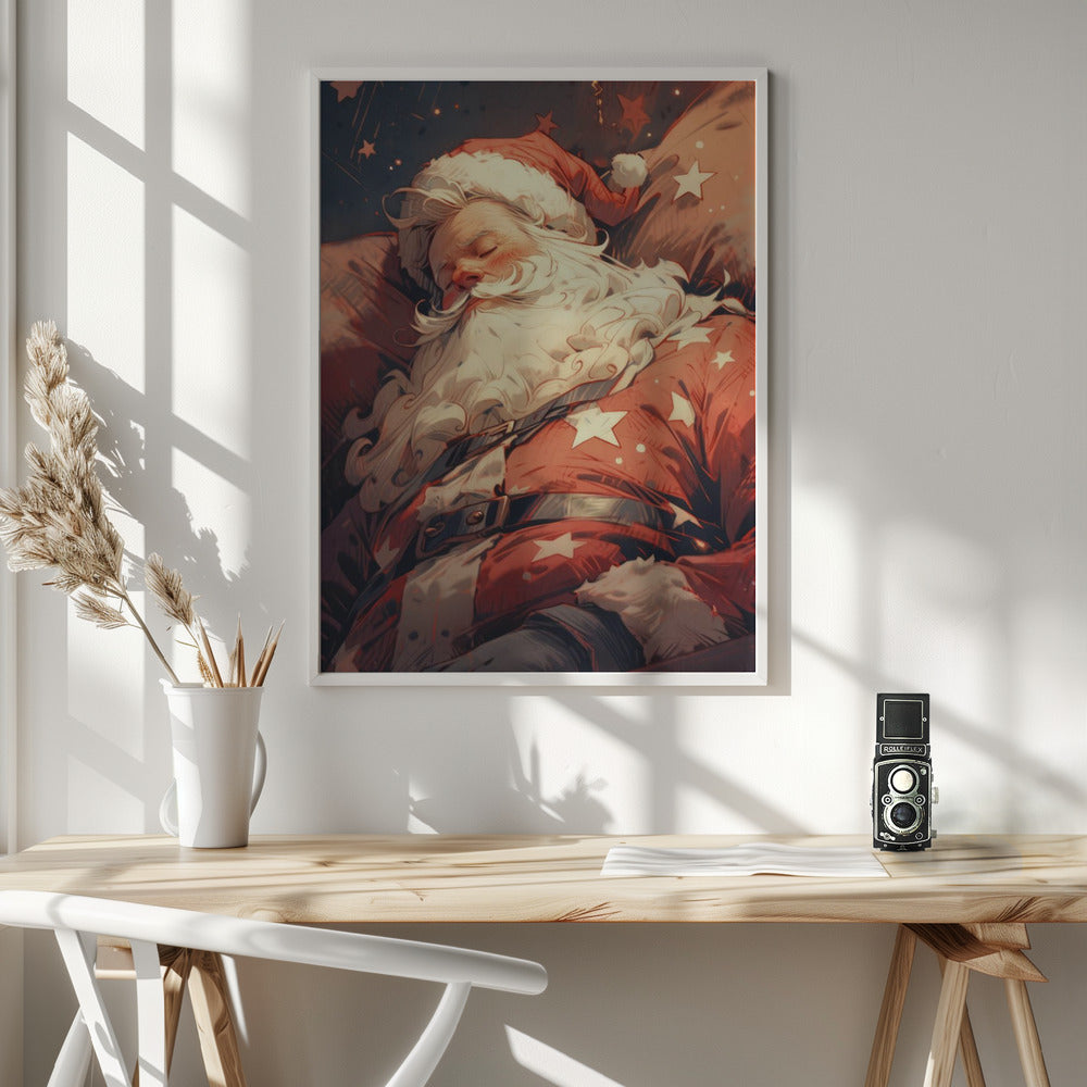 Wall art Sleeping Santa