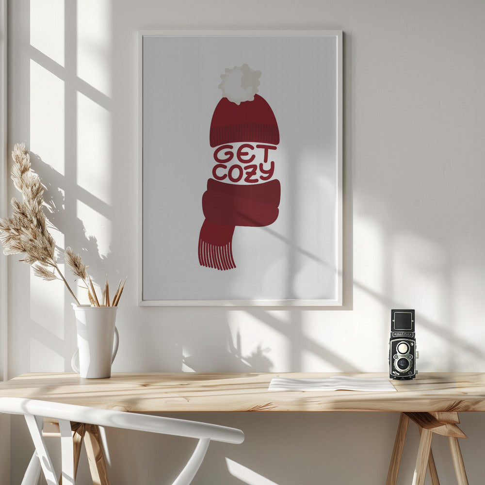 Wall art Get cozy (red)
