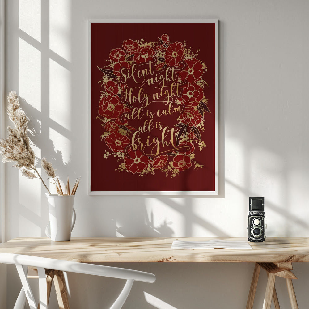 Wall art Silent night - red Canvas Print