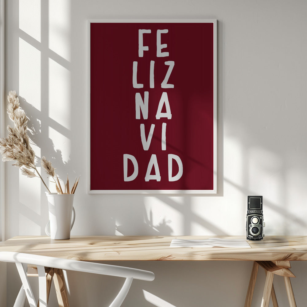 Wall art Simple Feliz Navidad Canvas Print