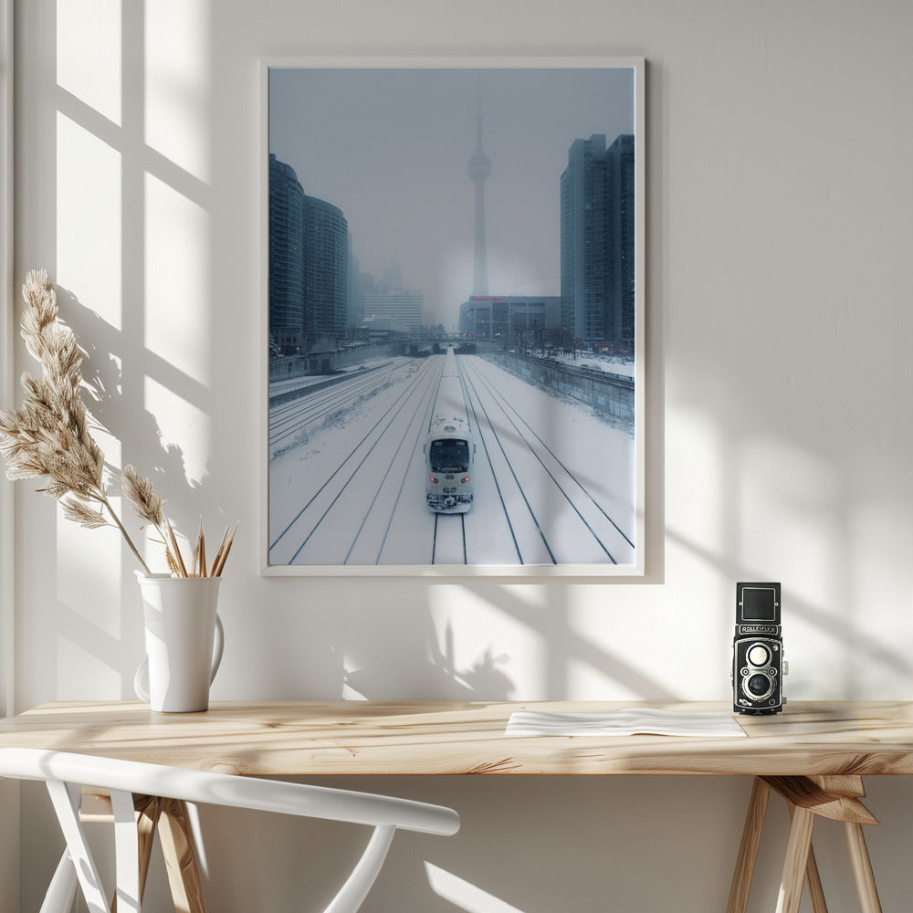 Wall art Train and Storm Canvas Print
