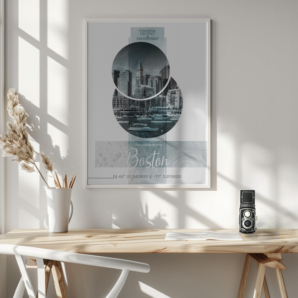 Wall art Poster Art BOSTON Waterfront | turquoise marble