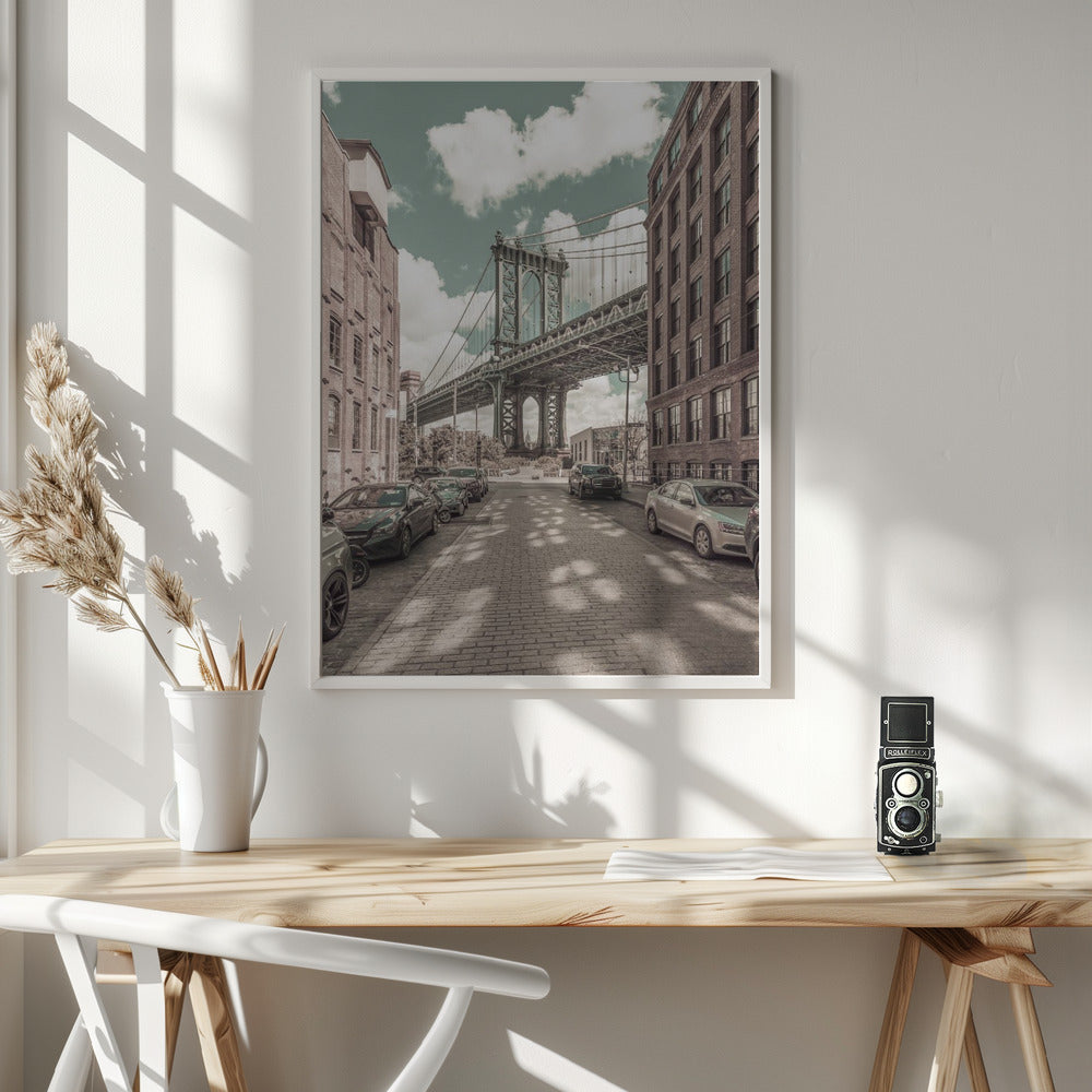 Wall art NEW YORK CITY Manhattan Bridge | urban vintage style