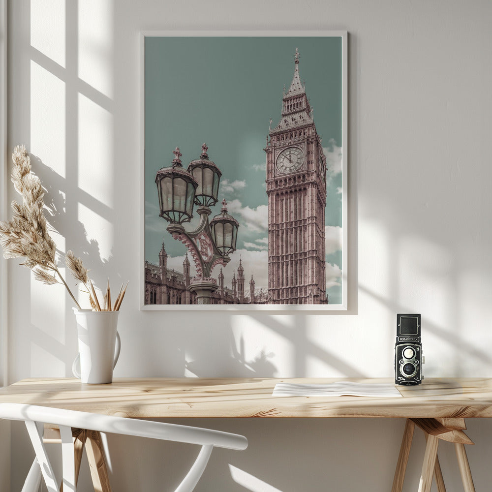 Wall art LONDON Elizabeth Tower | urban vintage style