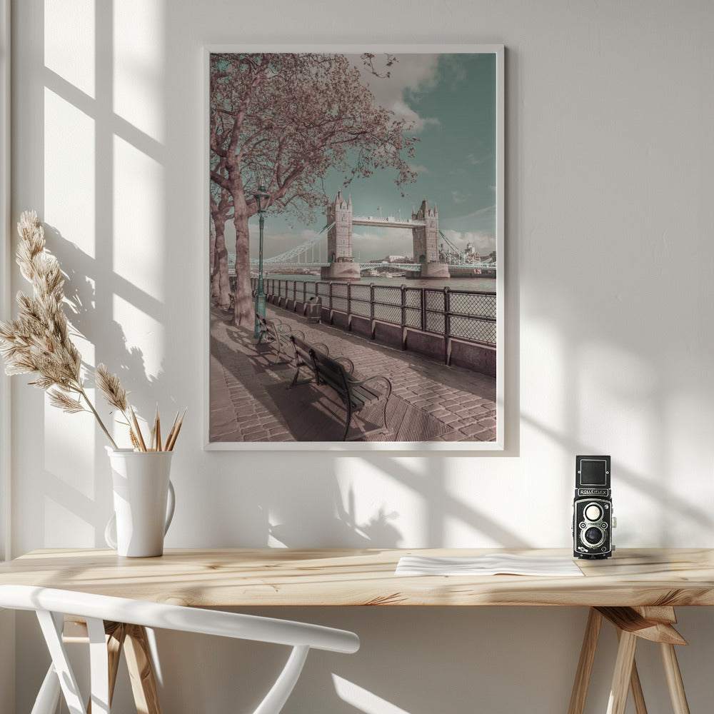 Wall art LONDON Thames Riverside & Tower Bridge | urban vintage style
