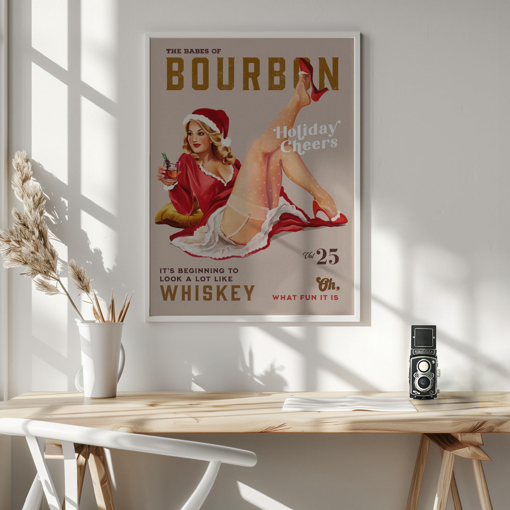 Wall art Babes of Bourbon Vol 25 Holiday Cheer Christmas Pinup