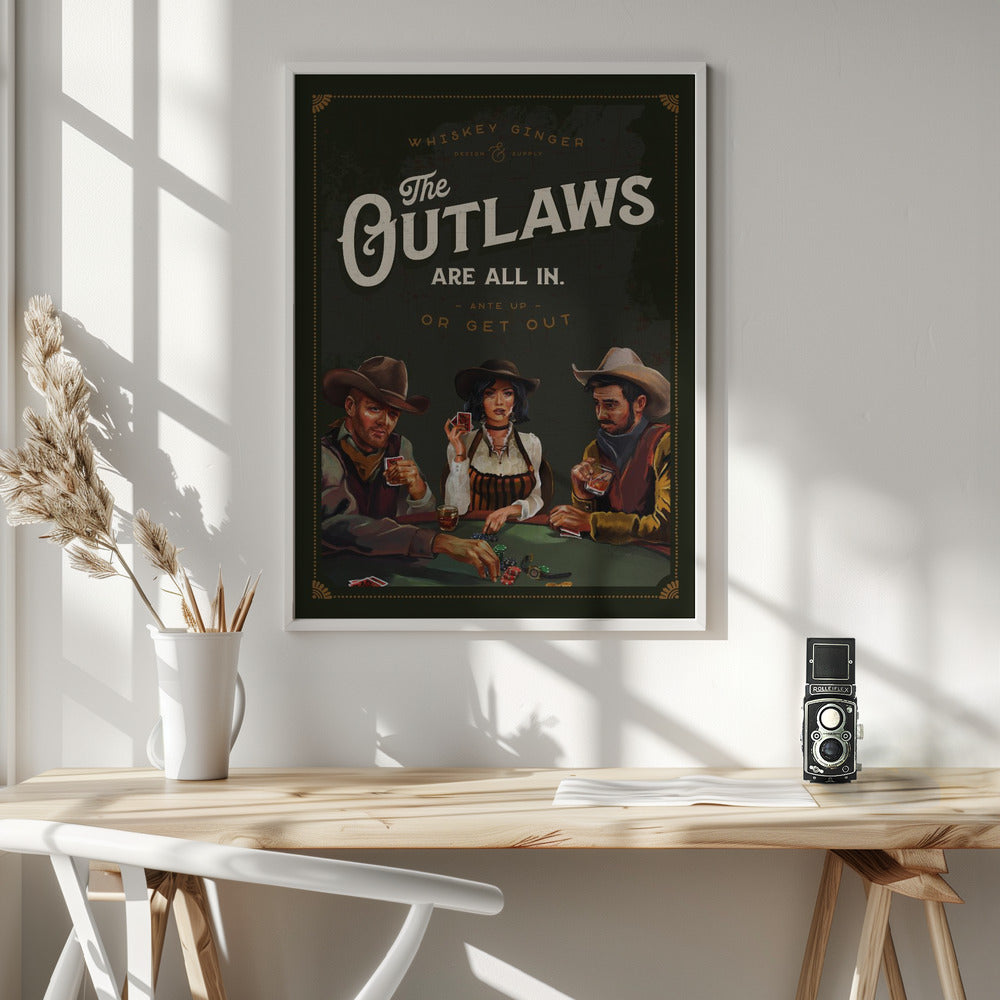 Wall Art Outlaws Are All In Cool Cowboy Poker Art