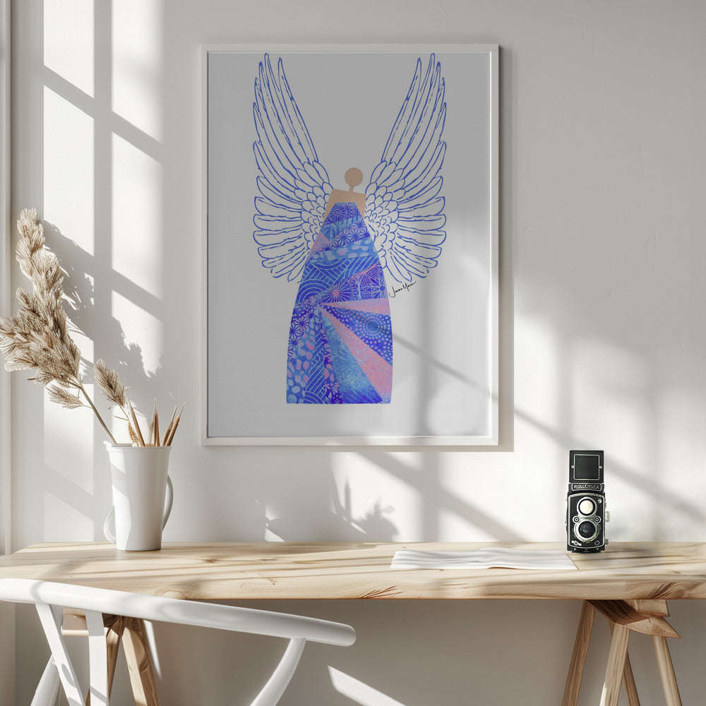 Wall art Angel in Blue Canvas Print