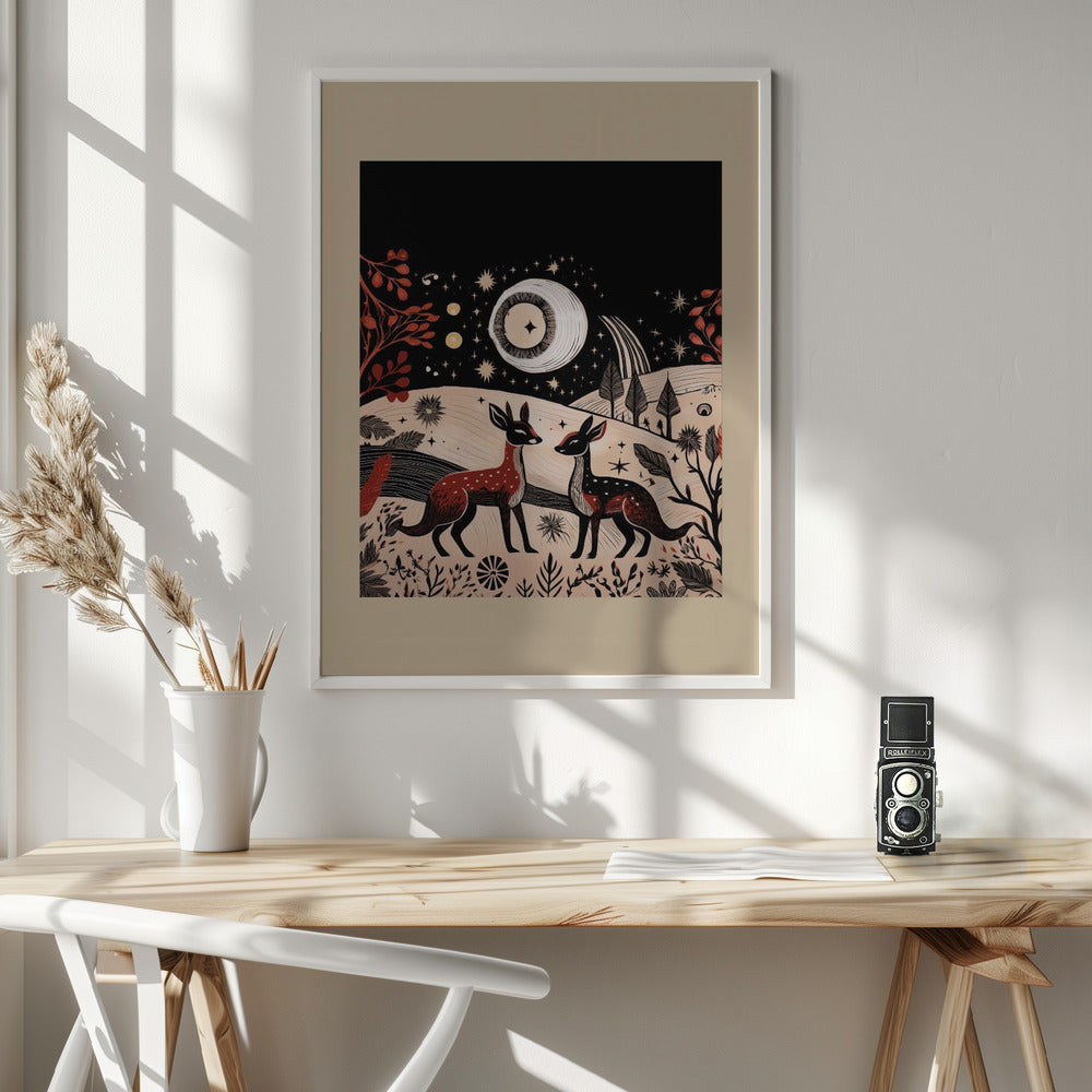 Wall art Scandi Folk and Knitwear: Folklore Holiday 2 Canvas Print
