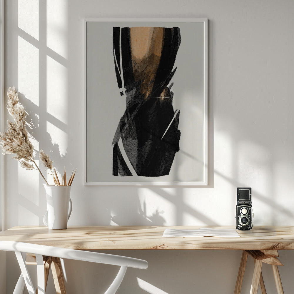 Wall art Black Figure On Neutral Background 3