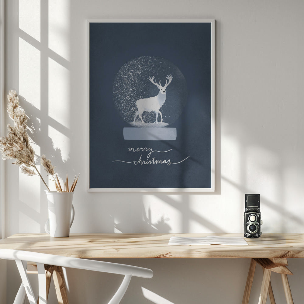 Wall Art Snowglobe Deer Canvas Print