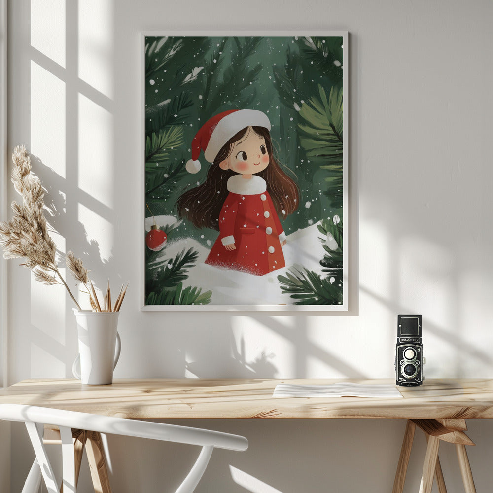 Wall art Christmas Girl Canvas Print