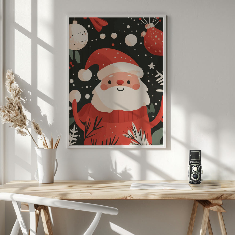 Wall art Happy Santa Canvas Print