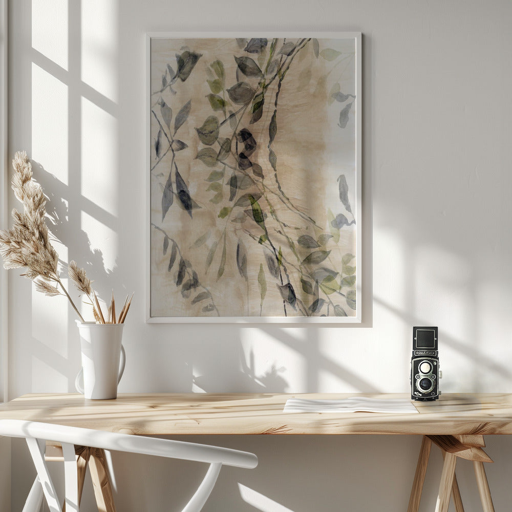 Wall art Colour Washed Leaves No3