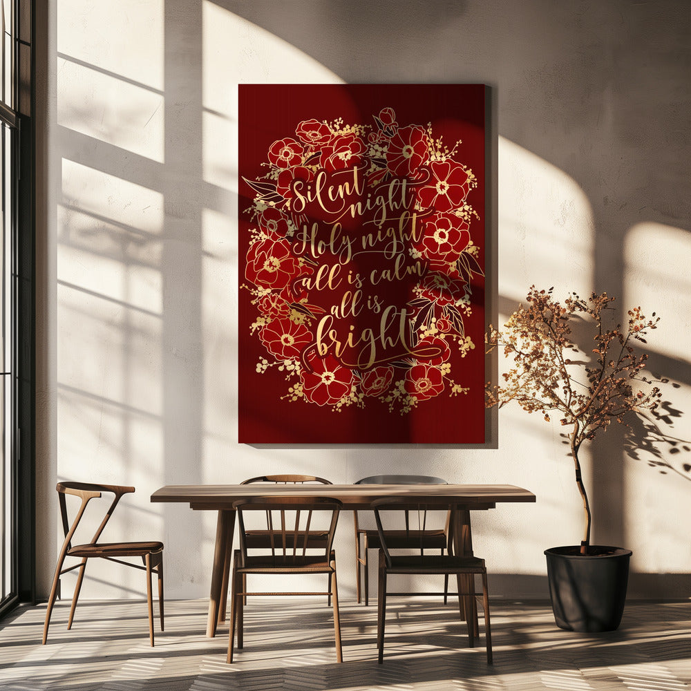 Wall art Silent night - red Canvas Print