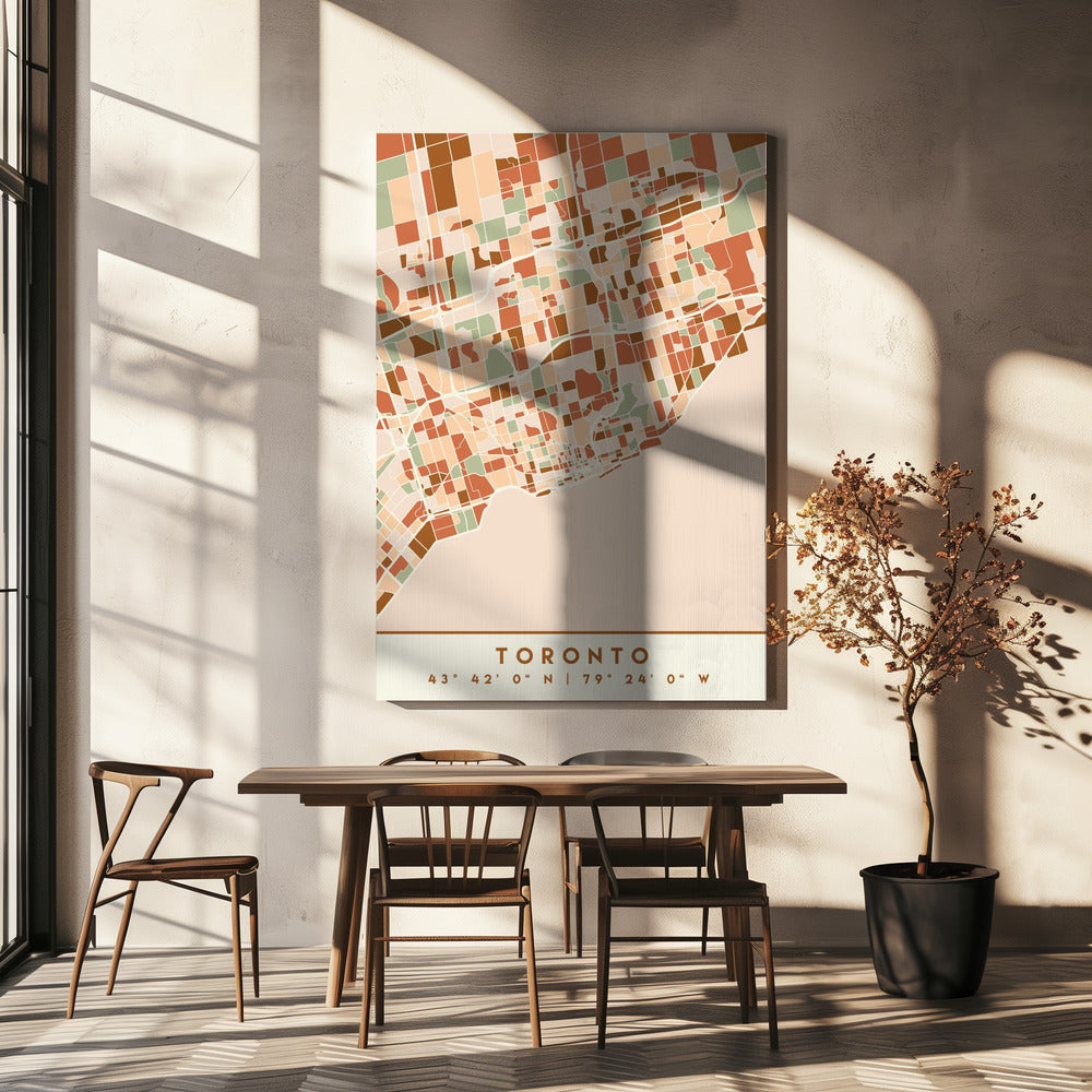 Wall art Black Maps Earth Tones 89 Canvas