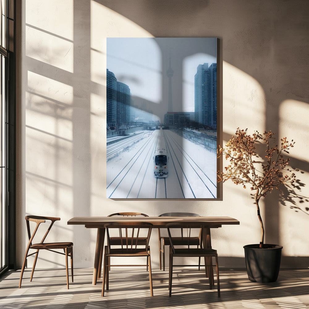 Wall art Train and Storm Canvas Print