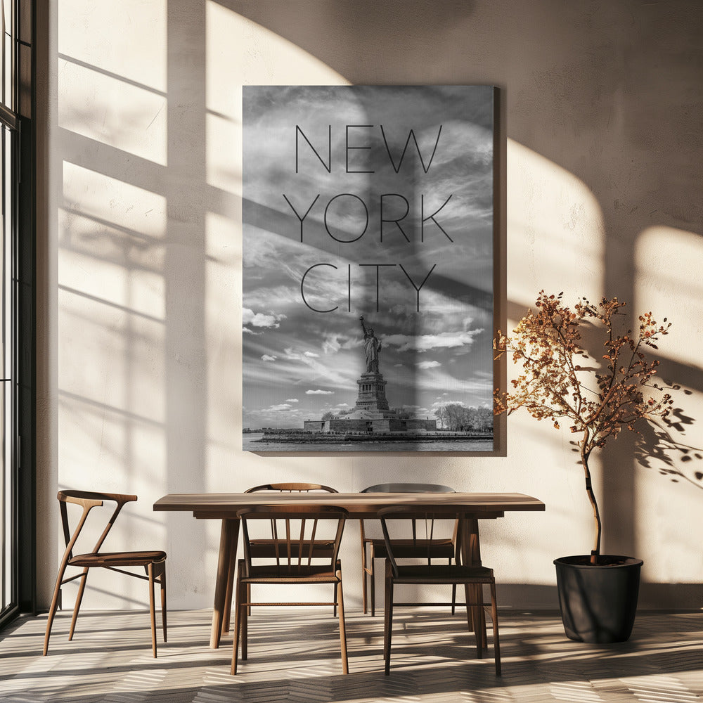 Wall art NYC Statue of Liberty | Text Skyline