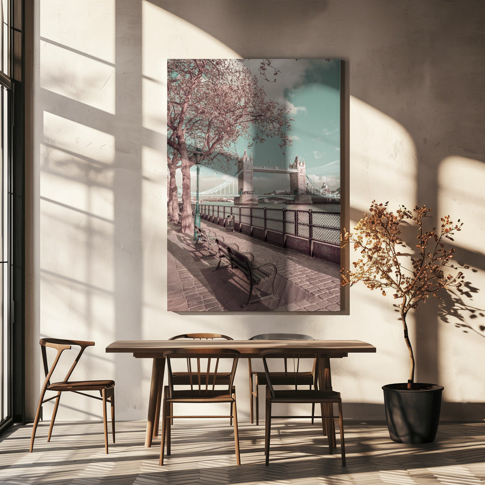 Wall art LONDON Thames Riverside & Tower Bridge | urban vintage style