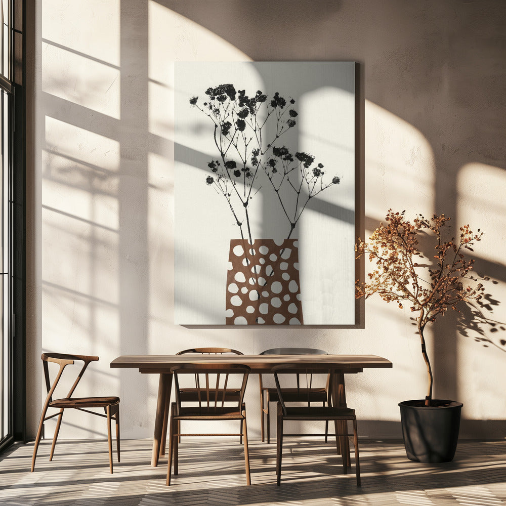 Wall art Gypsophila In a Brown Vase