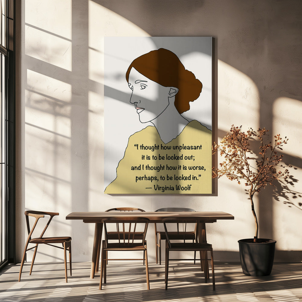 Wall art Virginia Woolf Art Yellow