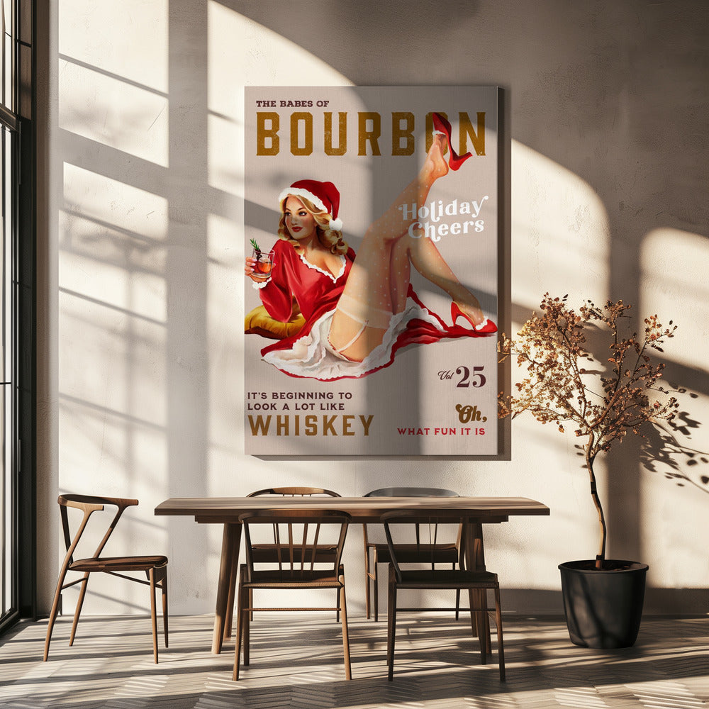 Wall art Babes of Bourbon Vol 25 Holiday Cheer Christmas Pinup