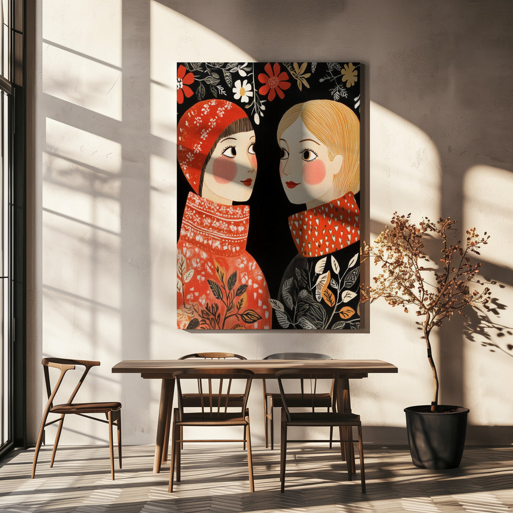 Wall art Vintage Style Mag Women Knittwear Canvas Print