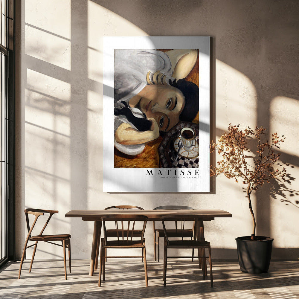 Wall art Lorette Con Una Tazza Di Caffe 1916 Boarder