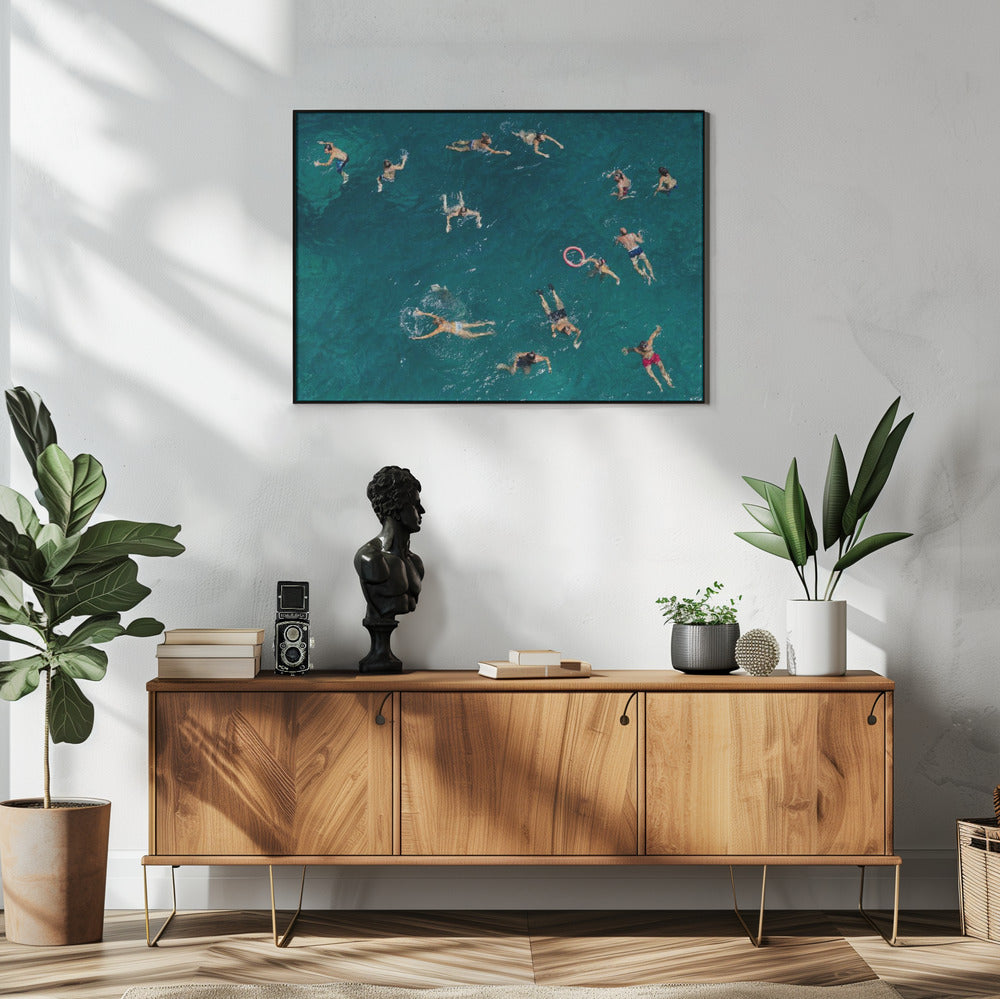 Wall art Blue water swim