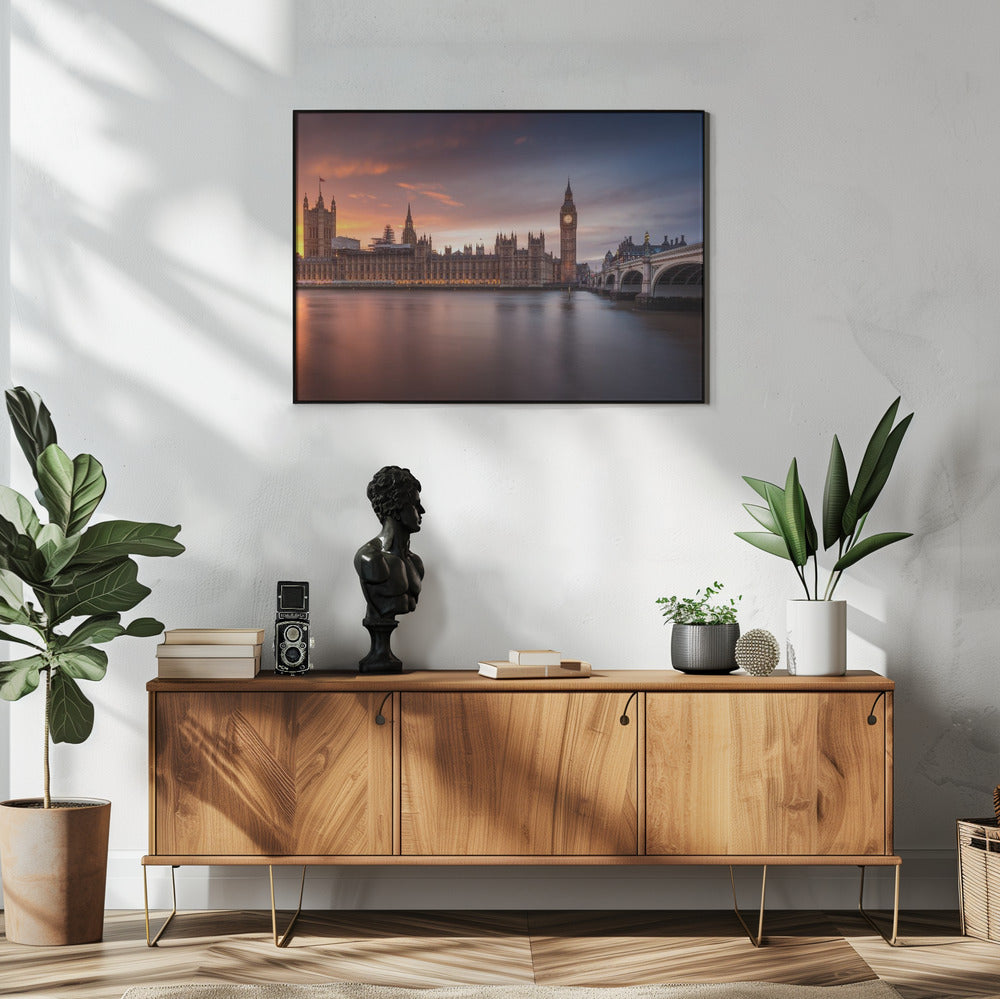Wall Art London Palace of Westminster Sunset