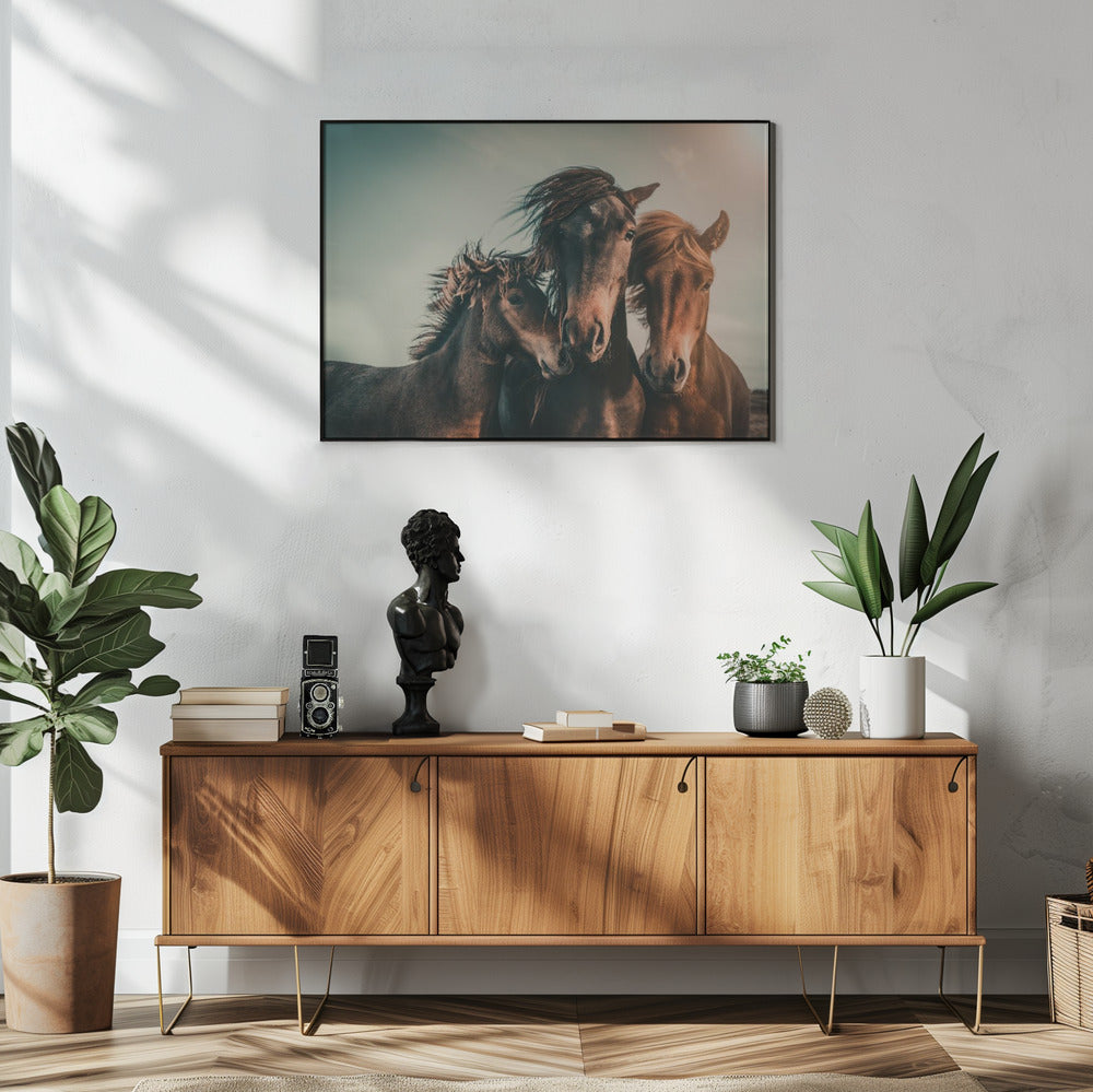 Wall art Family portrait Horses Canvas Print