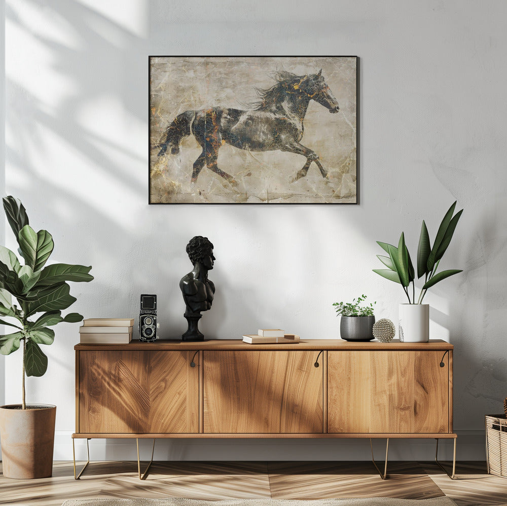 Wall art Horse Vintage Art Illustration 03