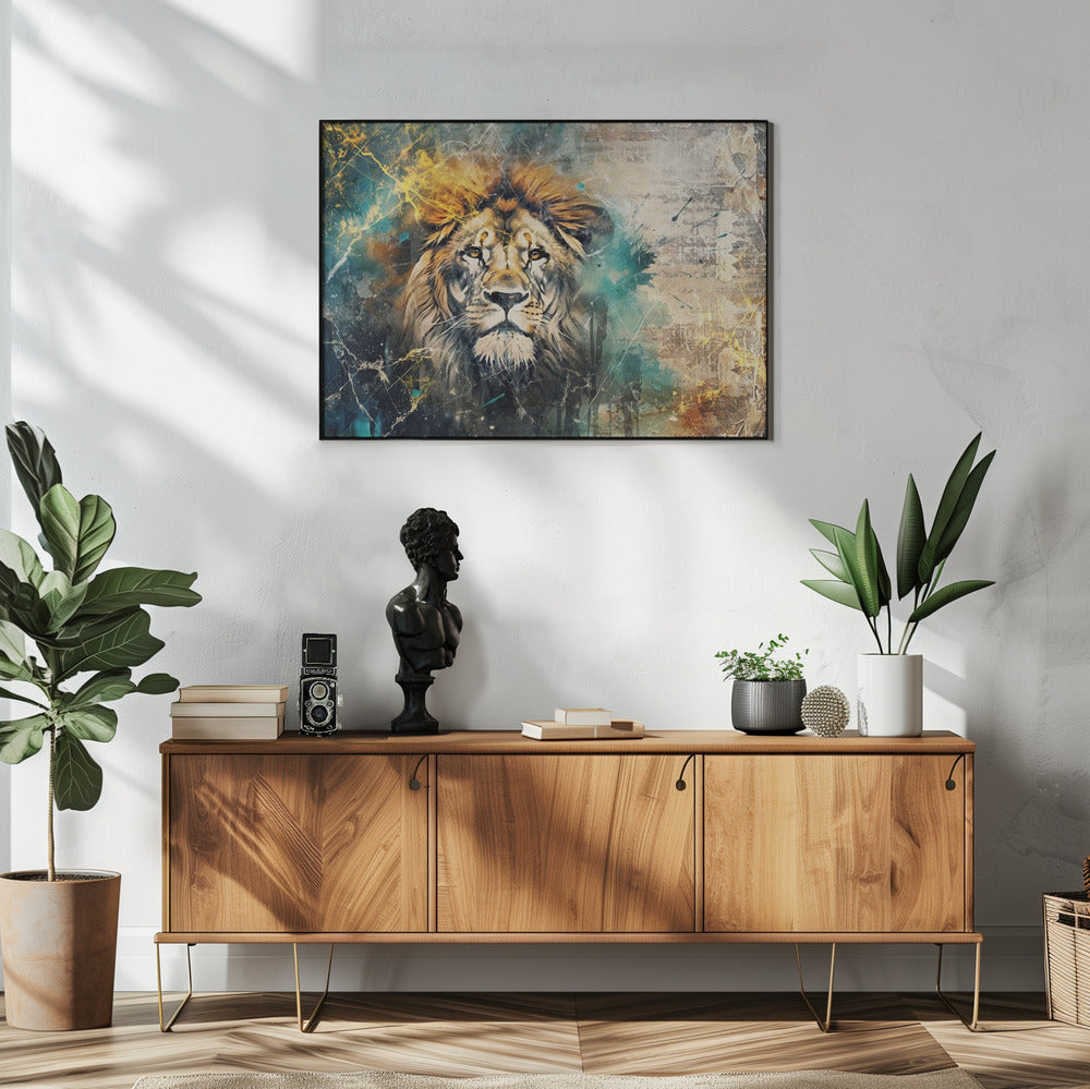 Wall art Lion Animal Vintage Art Illustration Wallart 04