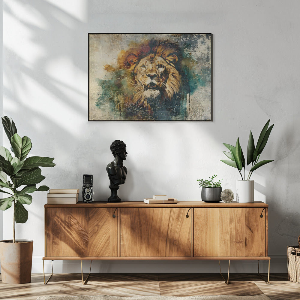 Wall art Lion Animal Vintage Art Illustration Wallart 06