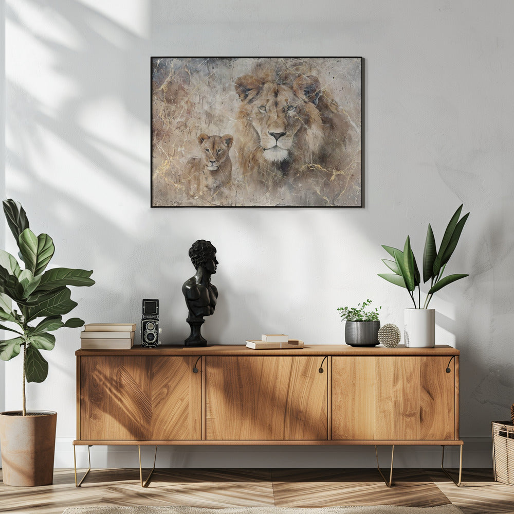 Wall art Lion Animal Vintage Art Illustration Wallart 08